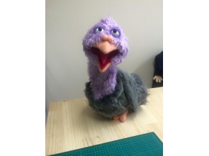 Pigeon Hand Puppet with Removable Rod Controlled Wings