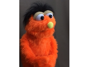 PJ Puppet with custom alterations in orange