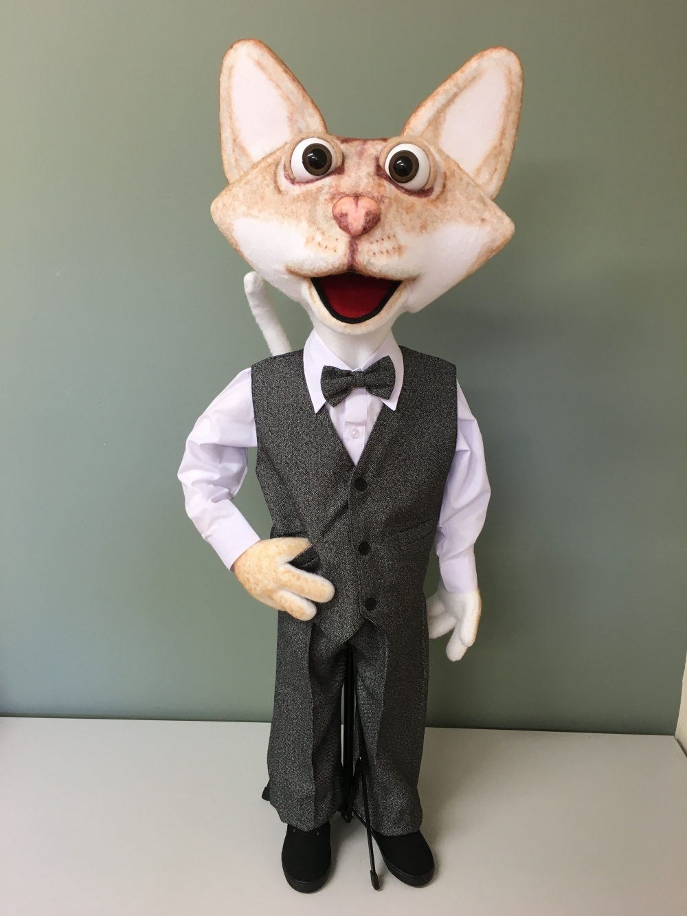 Singapura Cat Full Body Rod Puppet | The Puppet Workshop